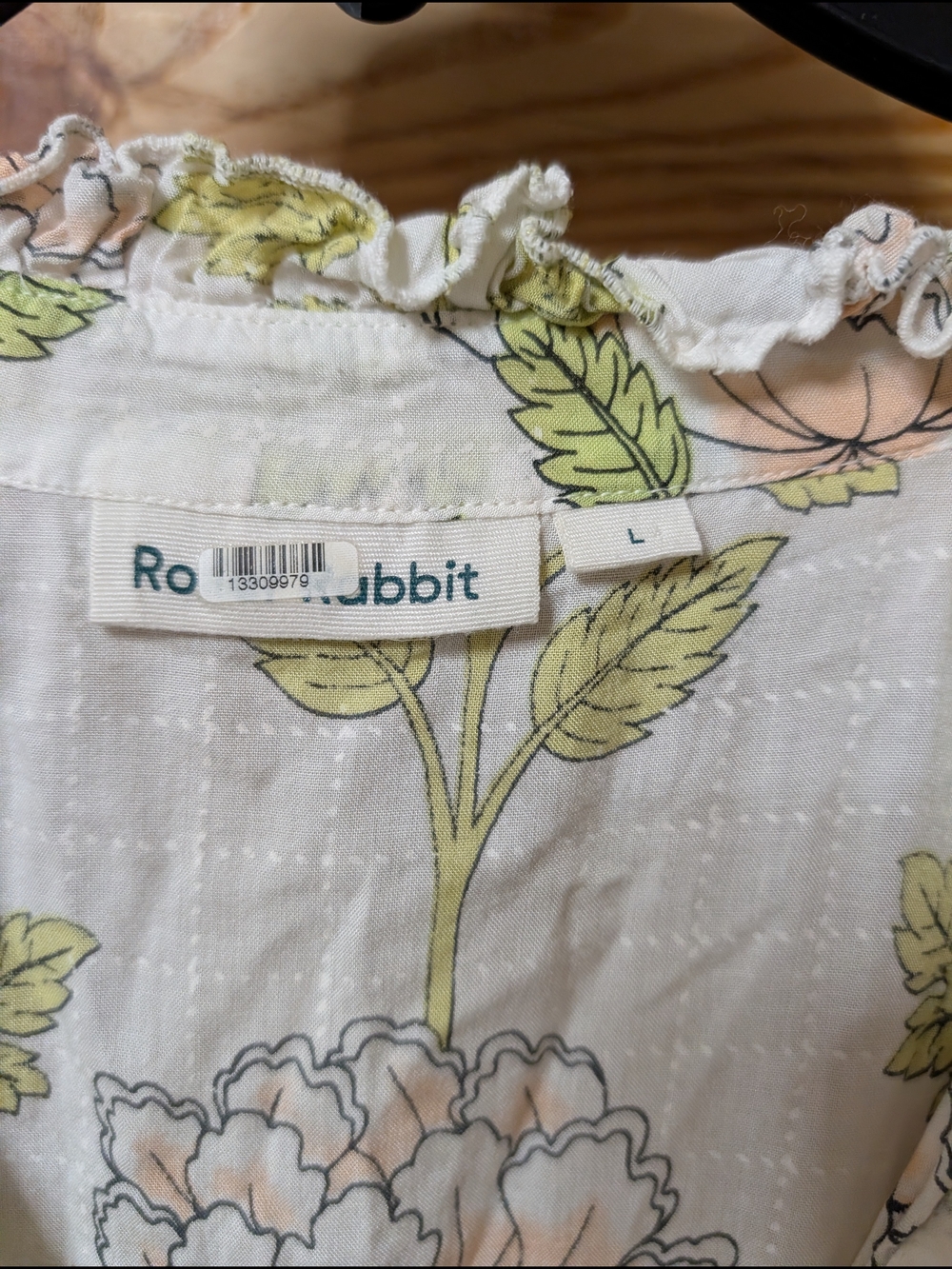 Roller Rabbit Floral Patchwork Midi Dress in White, Blue, Green, Tan - Picture 3 of 4
